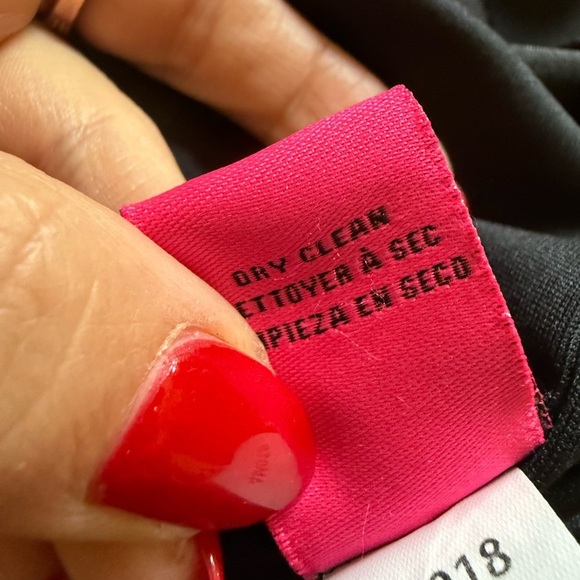 Betsey Johnson Black Tulip Hem Dress Faux Wrap Cocktail - Picture 13 of 14